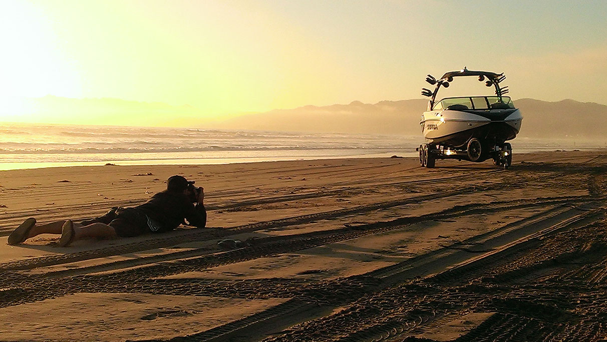 Commercial photo shoot on the beach